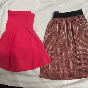 Stylish Pink short and Metallic Skirt Bundle Deal